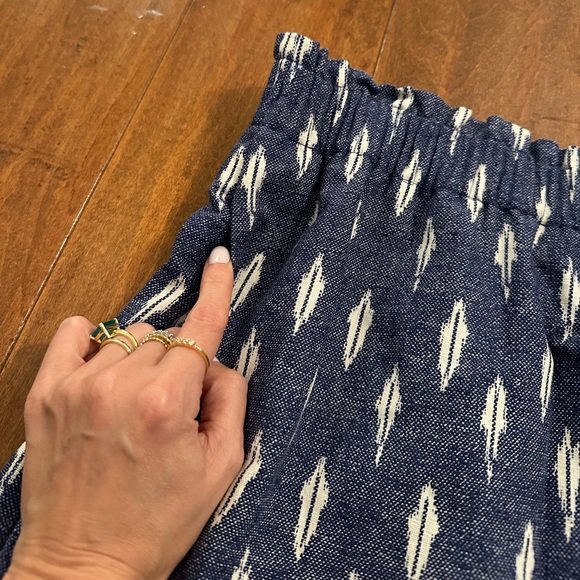 J. Crew Ikat Pull On Mid Length Lined Skirt Sz 8 - Picture 3 of 8